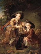 Francois-Hubert Drouais The Comte and chevalier de choiseul as savoyards oil painting on canvas
